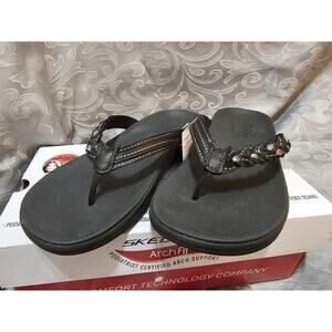 Skechers Arch Fit MAUI BEACH BOUND Sandals Women's 8M Black